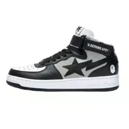 Bapesta Leather Patch Logo Mid Shoes
